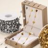 Stainless Steel Vacuum-plated Love Handmade Chain, Moon Star Bead Collarbone Chain DIY Bracelet Necklace Earrings