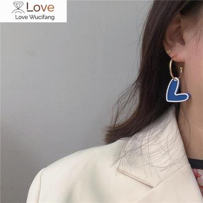 Silver Needle Korea Love Earrings Small Fresh And Simple Earrings Student Temperament All -Match Personalized Earrings