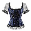 Pink Lace Short Sleeve Corset Top Style Corselet Corsets