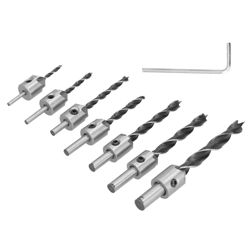 7-teiliges Senkbohrer-Set Holzbearbeitung Schnellarbeitsstahl Senkerbohrer für Zimmerei