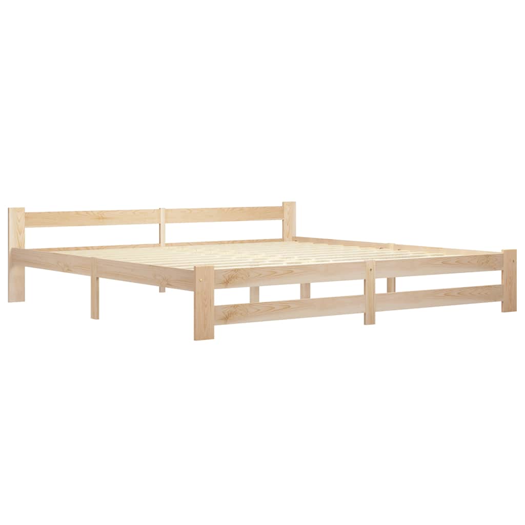 Solid Pine Wood Bed Frame 200x200 cm