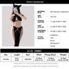 Cat Cosplay Costumes Black Halter Hollow Top with Long Skirt Golden Chain Set Babydoll Women Sexy Lingerie Erotic Costume