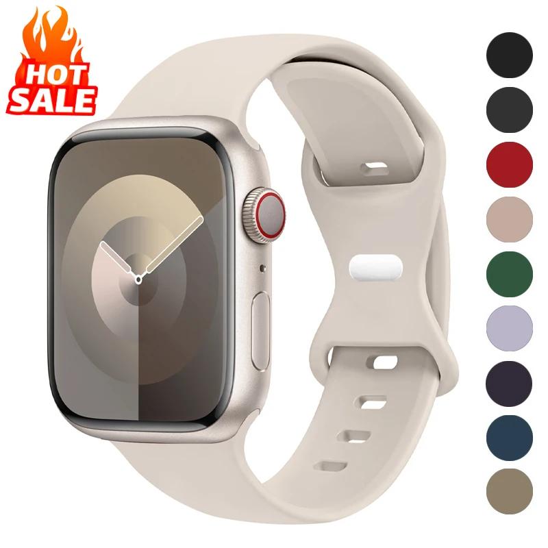 Cinturino in Silicone Per Apple Watch Band 44mm 45mm 41mm 40mm 49mm 42mm 38mm 46MM Braccialetto Sportivo iWatch Series Ultra 2 SE 10 9 8 7 6 5