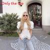 Casual Puff Sleeve Top For Women With Polyester Fabric For Daily Wear
