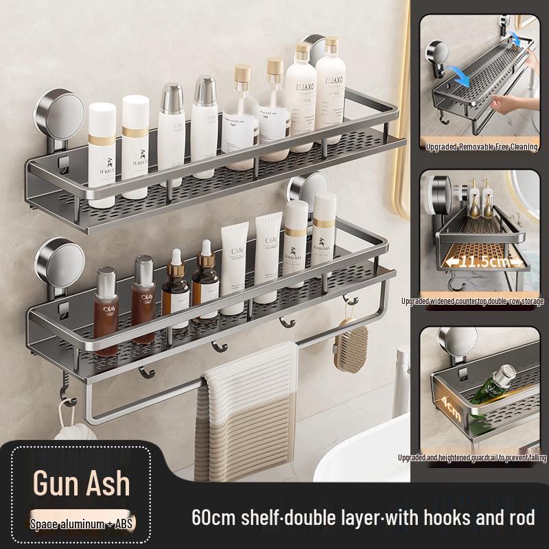 Badezimmer-Wandregal mit Saugnapf ohne Bohren