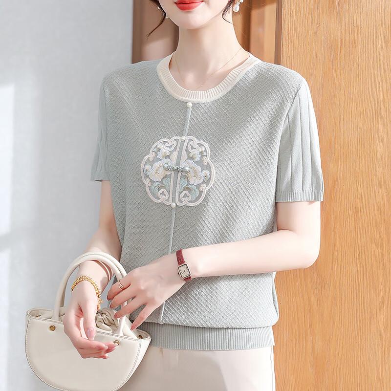 Xuexi Women s Summer Ice Silk Short Sleeve T-Shirt XL