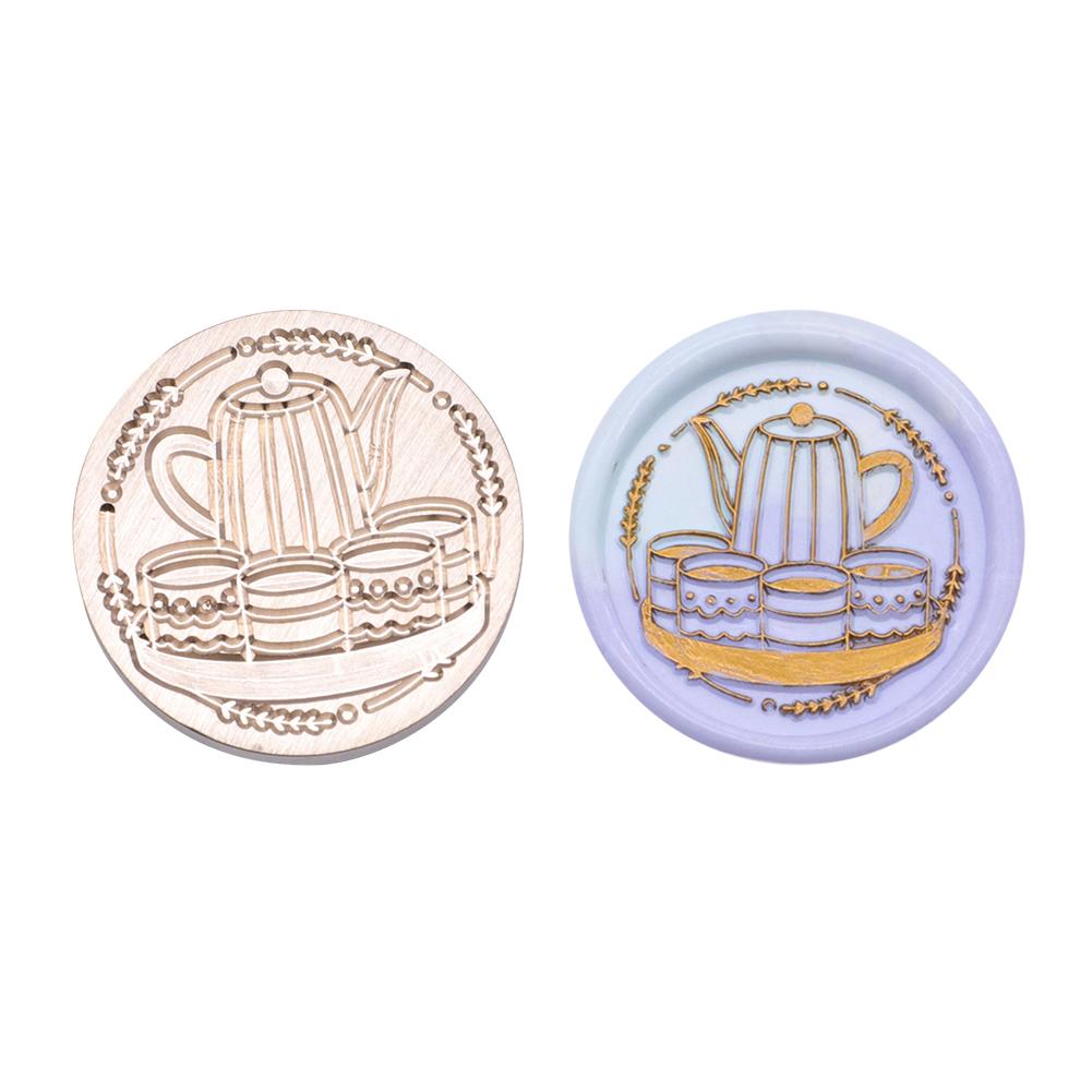 DIY Wax Grain Seal Head Ornamental 25mm Embossed Seal Head Craft Supplies Round Envelope Decorative for Packaging Scrapbooking