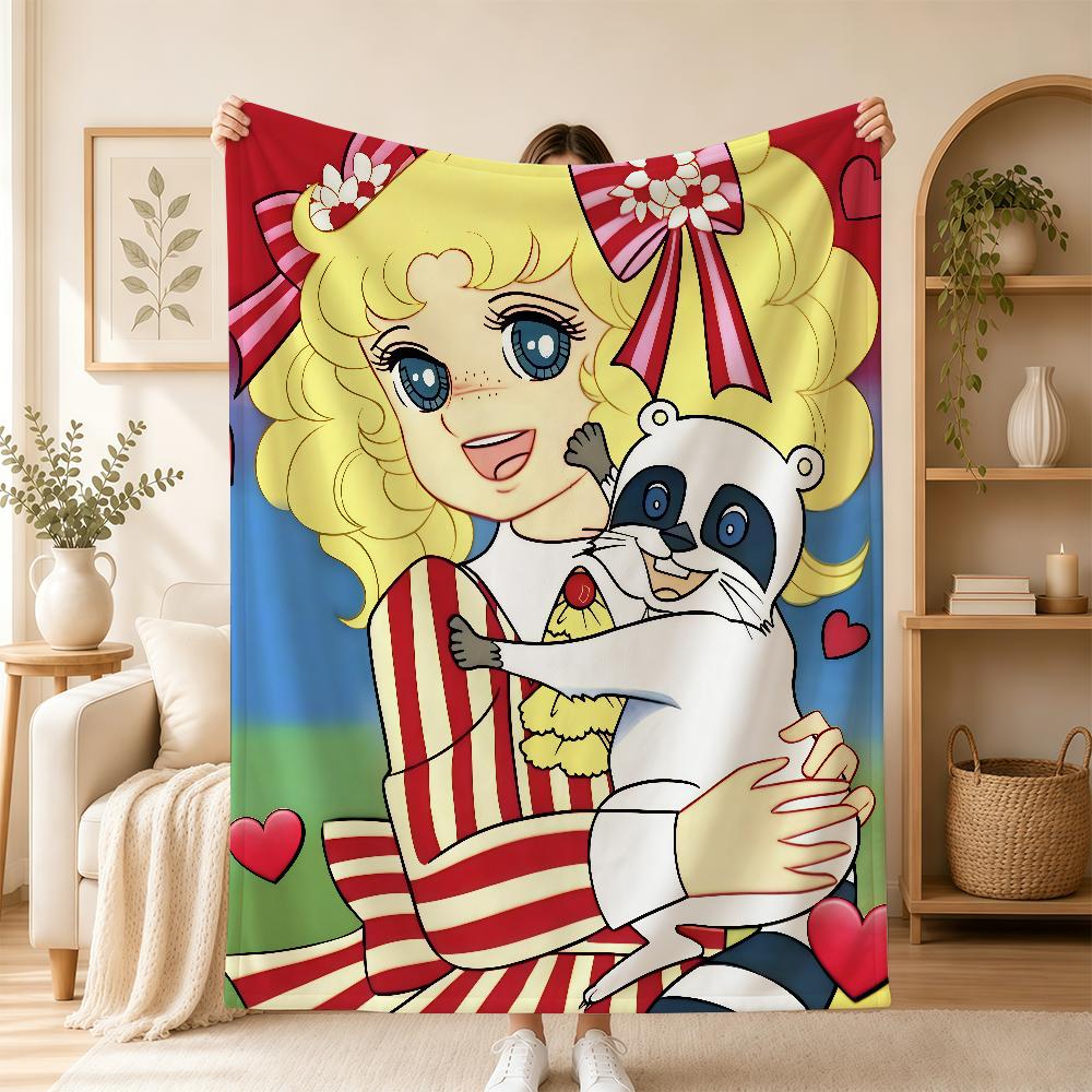 Cartoon Candy Candy Cute Blanket For Soft Warm Knee For Bedroom Living Room Bed Sofa Camping Picnic Office Gift