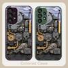 Old Style Gear Gold Gray For Samsung Galaxy S24 Plus S20 21 FE S23 Ultra S8 9 A70 72 73 50 51 52 53 Tempered Glass Phone Case