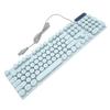 Gaming Keyboard USB Round 104 Keycaps Backlit Ergonomic Fodable Feet Multimedia Keys Wired Keyboard