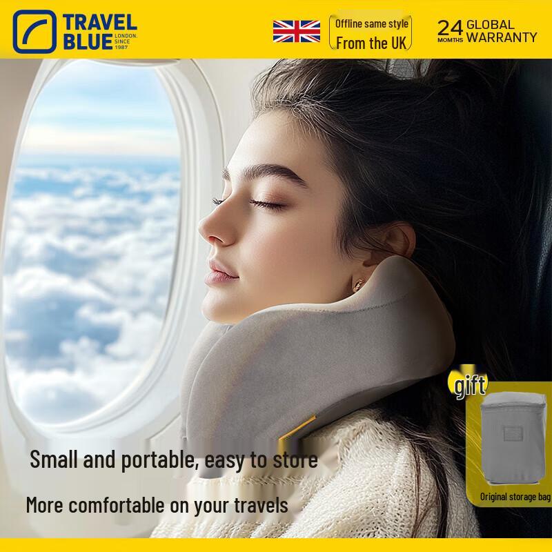 Travel Blue Foldable Memory Foam U-shaped Neck Pillow