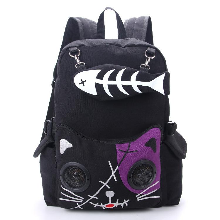 Mode Sommer Beliebt Rucksack Mittelschüler Bluetooth-Lautsprecher Rucksack Trend Freizeit Strapazierfähig Leinwand Rucksäcke