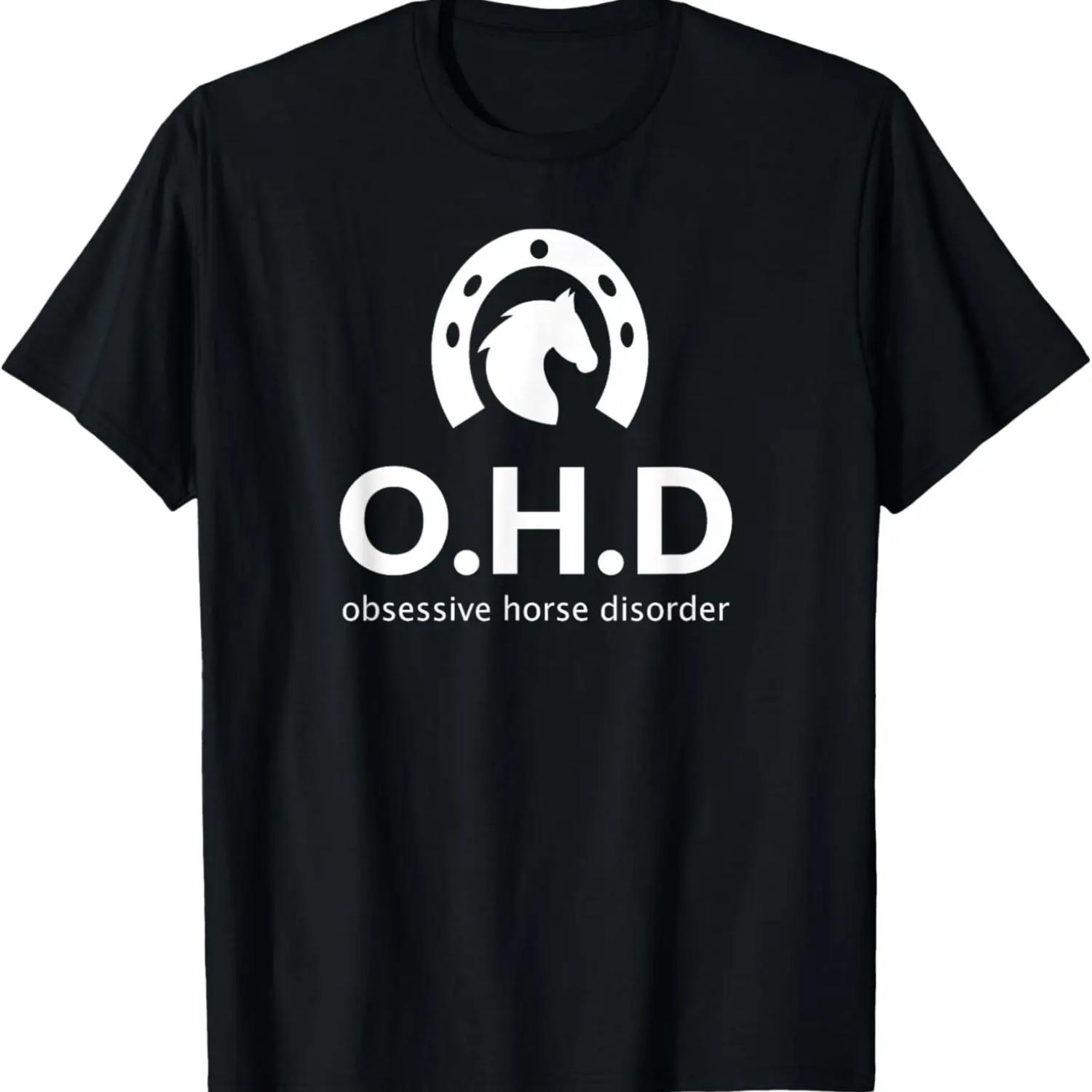 Obsessive Horse Disorder Funny Horse Lover T Shirt Gift S чёрный