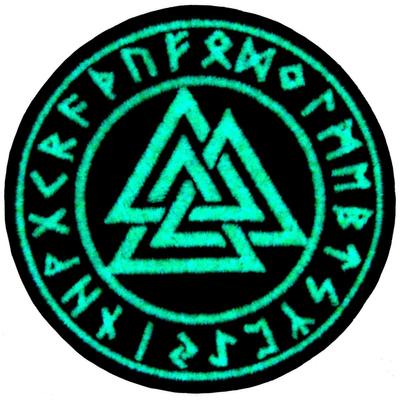 Viking Old Norse Rune Glow In the Dark Embroidered Velcro Patch