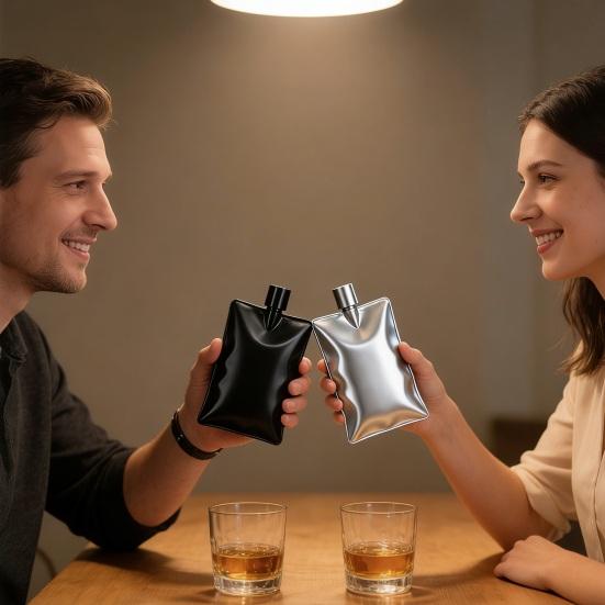 Recipient de buzunar de 6 oz pentru bărbați și femei, din oțel inoxidabil, pentru whisky, etanș la scurgeri, subțire, pentru petrecere de nuntă, cavaler de onoare, domnișoară de onoare