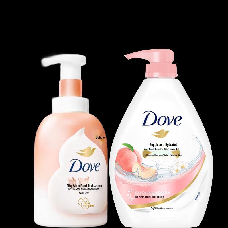 Dove White Peach Foaming Mousse & Hydrating Shower Gel Set