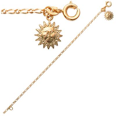 [I2638] – Vergoldetes Fußkettchen „Sonne“ – 25 cm 10 mm