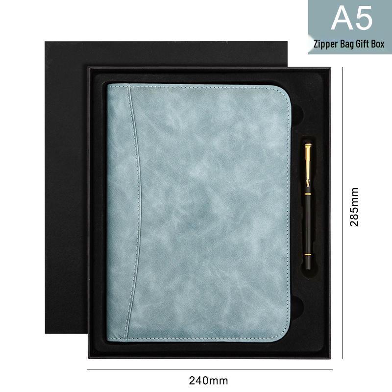 B5 Loose-Leaf Business Notebook with Calculator – Thick Cowhide Multifunctional Stationery