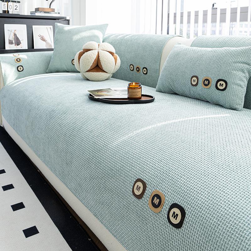 New All-season Universal Non-slip Sofa Slipcovers Simple Solid Color Sofa Towel Couch Cover Living Room Sofa Dustproof Protector 70x70cm