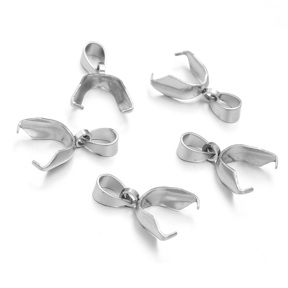 

10/20Pcs Stainless Steel Charm Pendant Clip Clasps Pinch Bail Clip For Necklace Pendant Connector DIY Jewelry Making Accessories 8x13mm