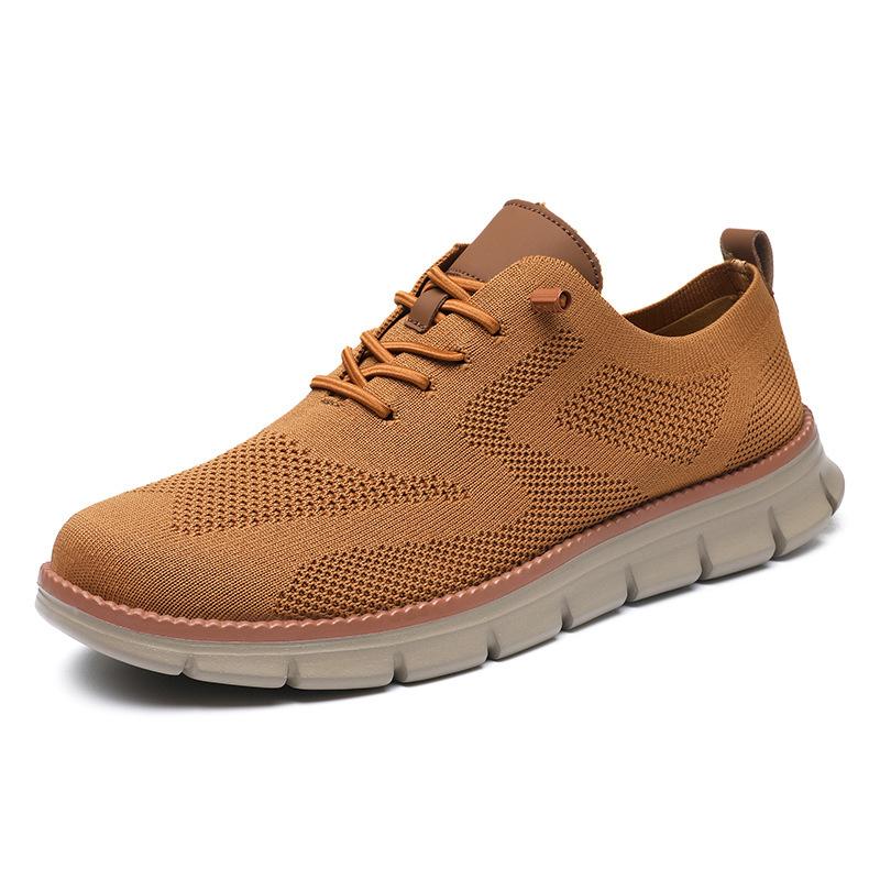 Source British style summer breathable sports shoes fly-woven mesh large size running shoes