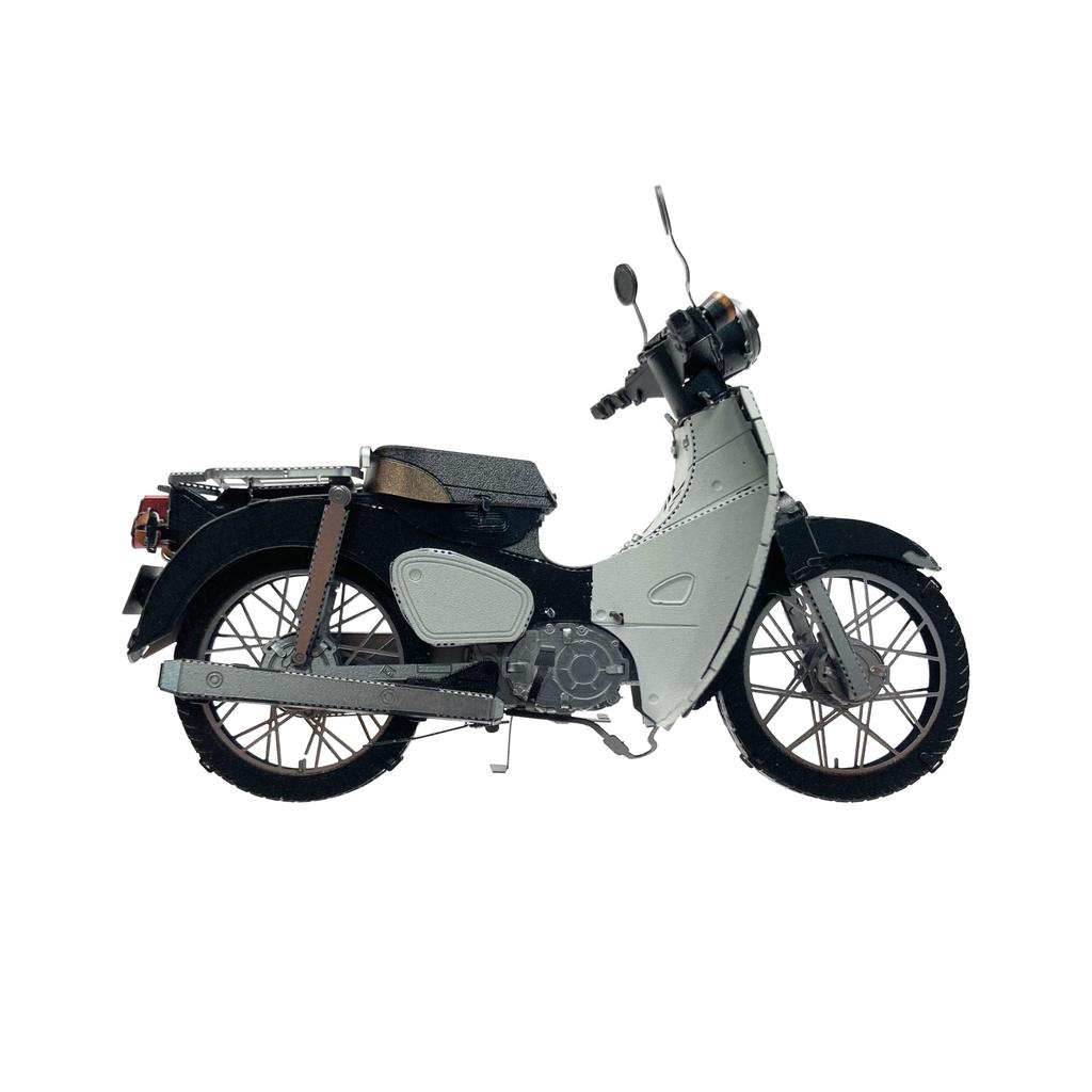 Tenyo Metallic Nano Puzzle and Building HONDA Super Cub 50 Stainless Steel No Adhesive Laser Craft 3D Culture, Science, Series T-ME-025M. Material,