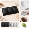 3 Cavity Almond Shaped Silicone Mold for Mousse Cake Chocolate Mold Food Grade Non Stick Flexible Baking Mold