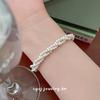Cui Yan S925 Sterling Silver Korean Style Women's Three-Strand Bead Bracelet