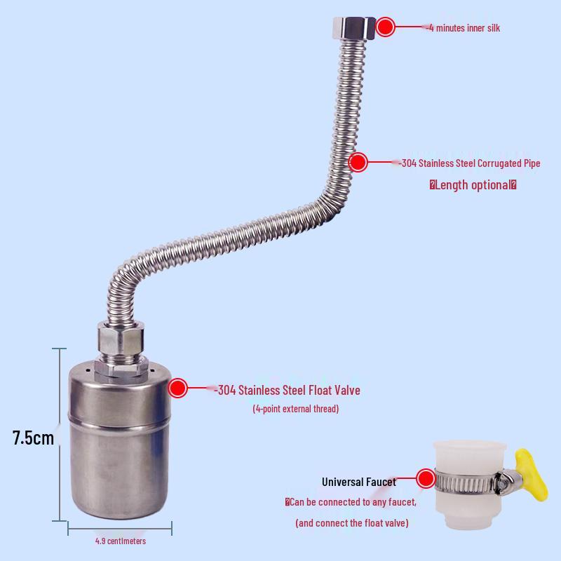 Automatic Water Shut-off Float Valve for Kitchen Tanks