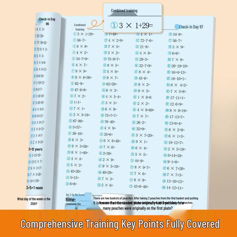 Mental Math Flashcards: 10,000 Problems for Grades 1-3, Vol. 1 & 2 - Daily 100 Timed Addition & Subtraction Practice.