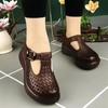 Women's Summer New Leather Platform Casual Shoes Hollow Sandals