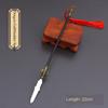 22cm Gold Spear Full Metal Lance Ancient Cold Weapon Model Ornament Toys for Men Boy Child Replica Miniatures With Fringe