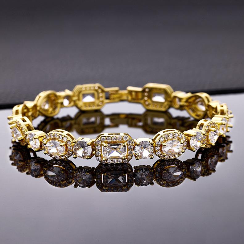 2026 Inlaid Gemstone Bracelet, Zircon Exquisite and Versatile, Temperament Crystal Bracelet. 18CM