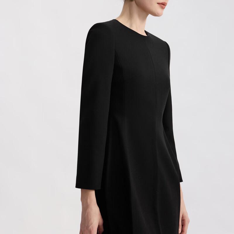 Langzi Elegant Round Neck A-Line Dress