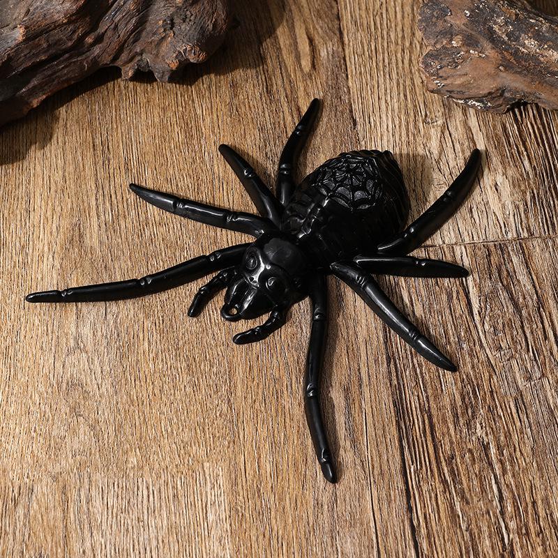 LED Luminous Black Spider Halloween Decoration Prop Prank Toy
