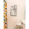 Wrought Iron Woman Body Sculpture Metal Wall Art, Bathroom Home Decor, Wire Figure