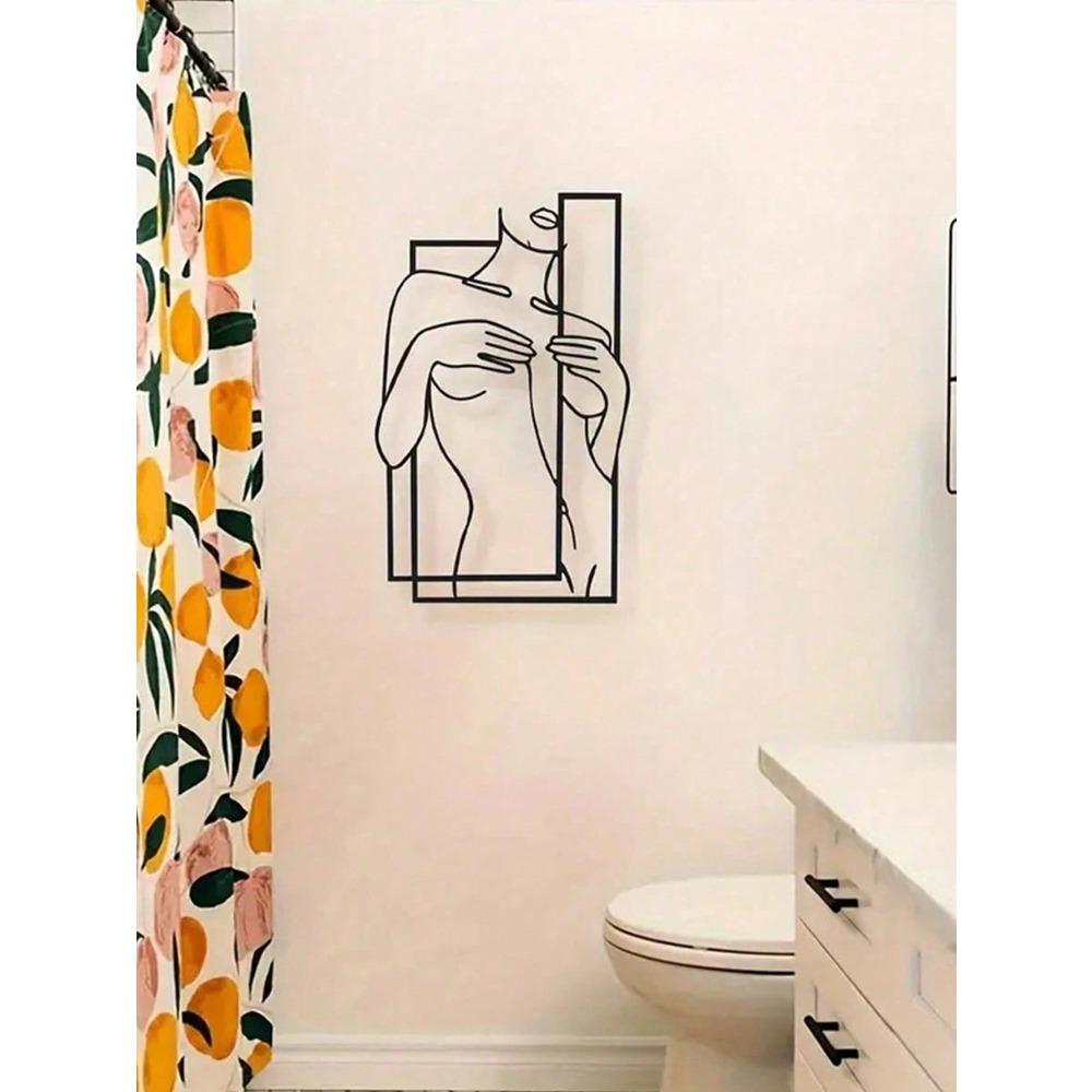 

Wrought Iron Woman Body Sculpture Metal Wall Art, Bathroom Home Decor, Wire Figure TY6430