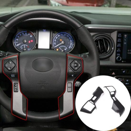 Matte Black Steering Wheel Button Cover Trim for Toyota Tacoma 2016-