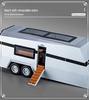 1:32 Tesla Pickup Truck Toy with Caravan: Alloy Pull-back Model with Sound, Light, and Opening Doors