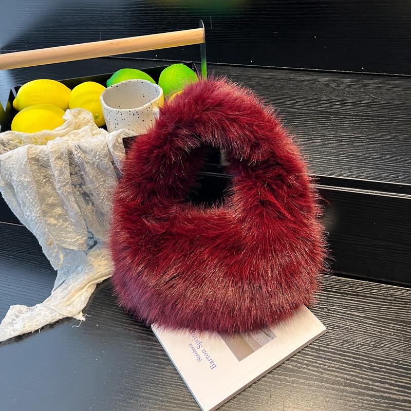 Korean Style Winter Plush High-End Women's Mini Clutch Handbag