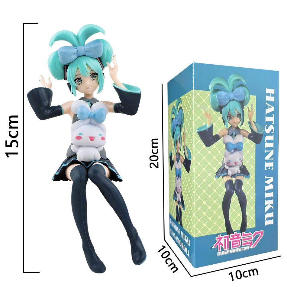 21cm Anime Hatsune Miku Sitting Posture Figure Fashion Subclture Miku Action Figure Christmas Gift PVC Collection Model Doll Toy
