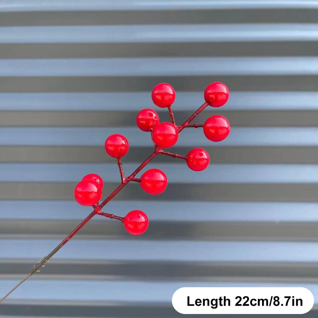 Artificial New Year Red Fruits Branch Christmas Decorations Fake  berries Plastic Plants Home Harvest Festival Christmas Decor