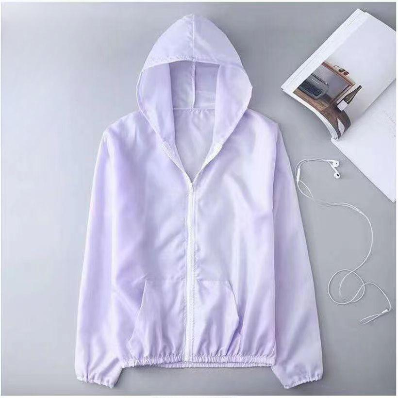 Yaz Buz Ipek Güneş Koruyucu Giyim kadın Düz Renk Ultra-ince Nefes Çabuk kuruyan Açık erkek Su Geçirmez Kapüşonlu Ceket