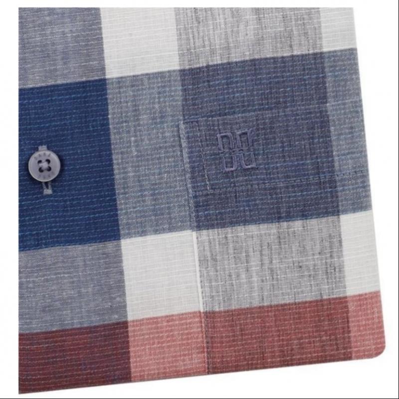 Daks 26ss Linen Blend Medium Check Summer Short Sleeve Regular Fit Casual Shirt