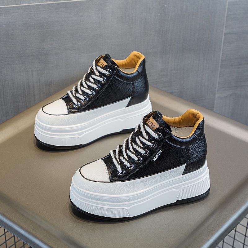 Fashion Women's Off White Shoes New Inner Height Women Shoes Anti Slip Wear-resistant Breathable Platform Sneakers Zapatillas De Mujer