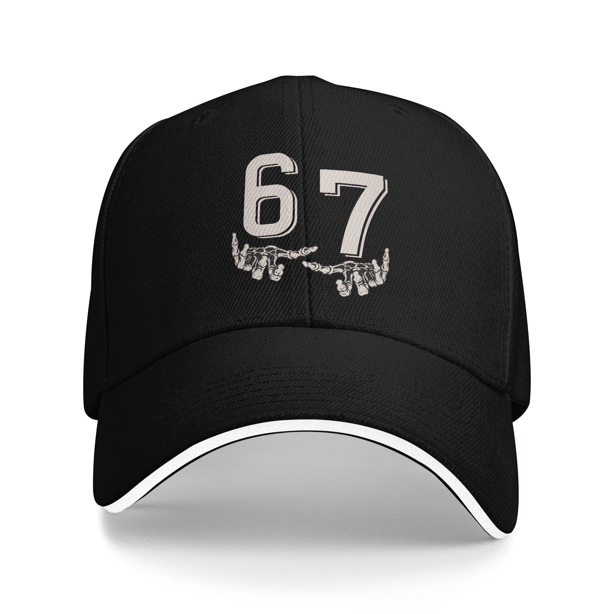

Funny 67 Meme Gen Alpha Slang Skeletal Hands Baseball Cap Men Print Trucker Hat Summer Vintage Hiking Fishing Sun Snapback Cap As Picture