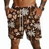 Pantaloncini Leggeri da Uomo con Coulisse Asciugatura Rapida Vestibilità Rilassata Cinque Tasche Pantaloncini Casual Stampa Hawaiana per Estate Spiaggia Outdoor