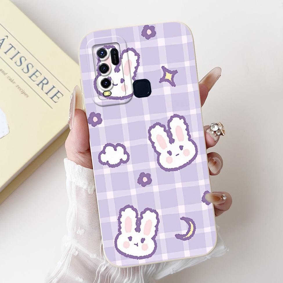 For Vivo Y30 1938 Case Y50 1935 Luxury Flowers Kawaii Cute Funny Painted Silicone Shockproof Phone Case For Vivo Y50 Back Cover