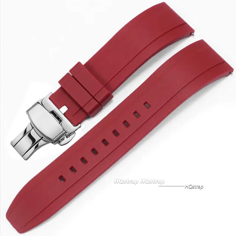 Wasserdichtes Gummi-Uhrenarmband für Seiko TPU-Armband für Rolex Schnellverschluss Silikon-Schmetterlingsschließe Taucherarmband 20mm 22mm 24mm