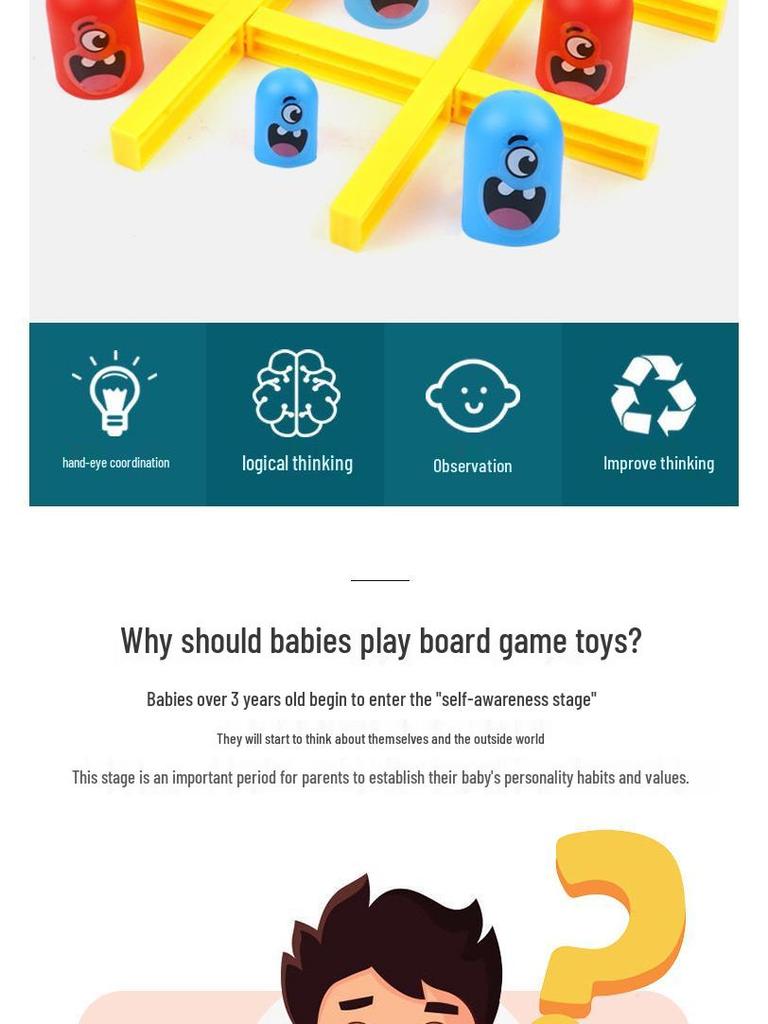 Kids' Educational Matryoshka Tic-Tac-Toe & Connect-the-Dots Card Game Set